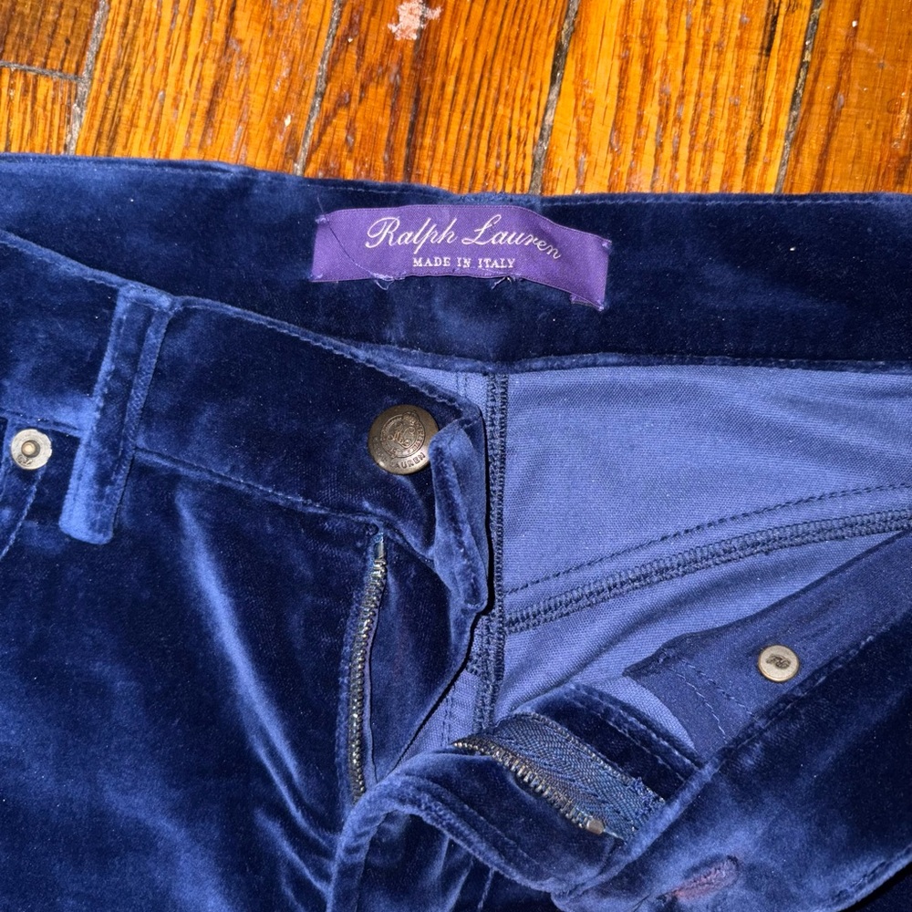 Ralph Lauren Navy Velvet Trousers Purple Label